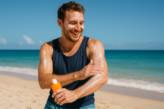 guy with sunscreen